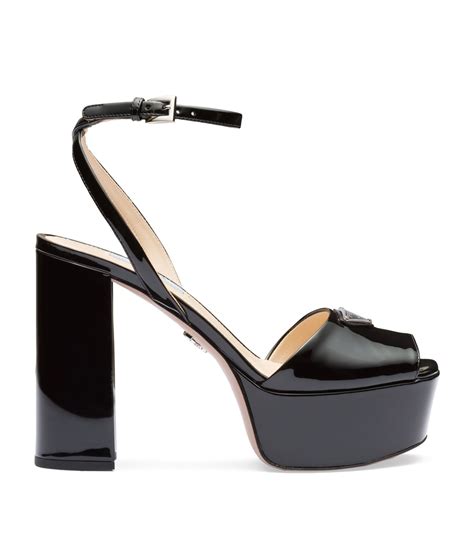 Prada Patent Leather Platform Sandals 